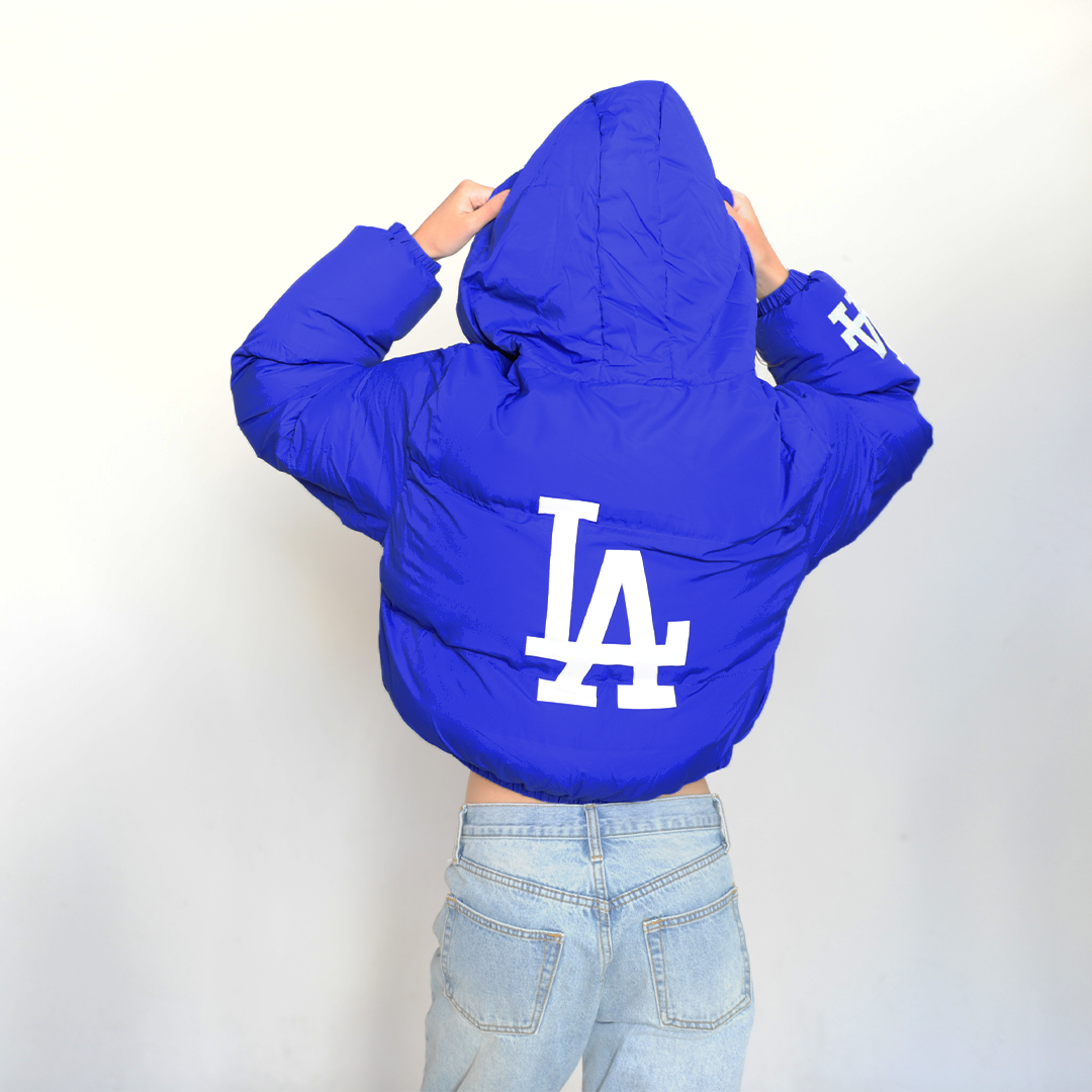 LA Dodgers Chelsea Freeman World Series Champs Blue Puffer Jacket