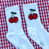 Cherry White Socks