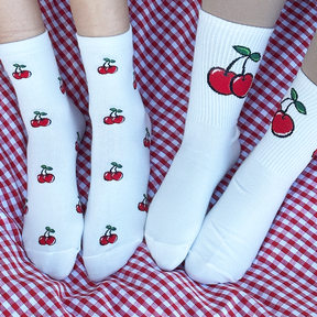 Cherry White Socks