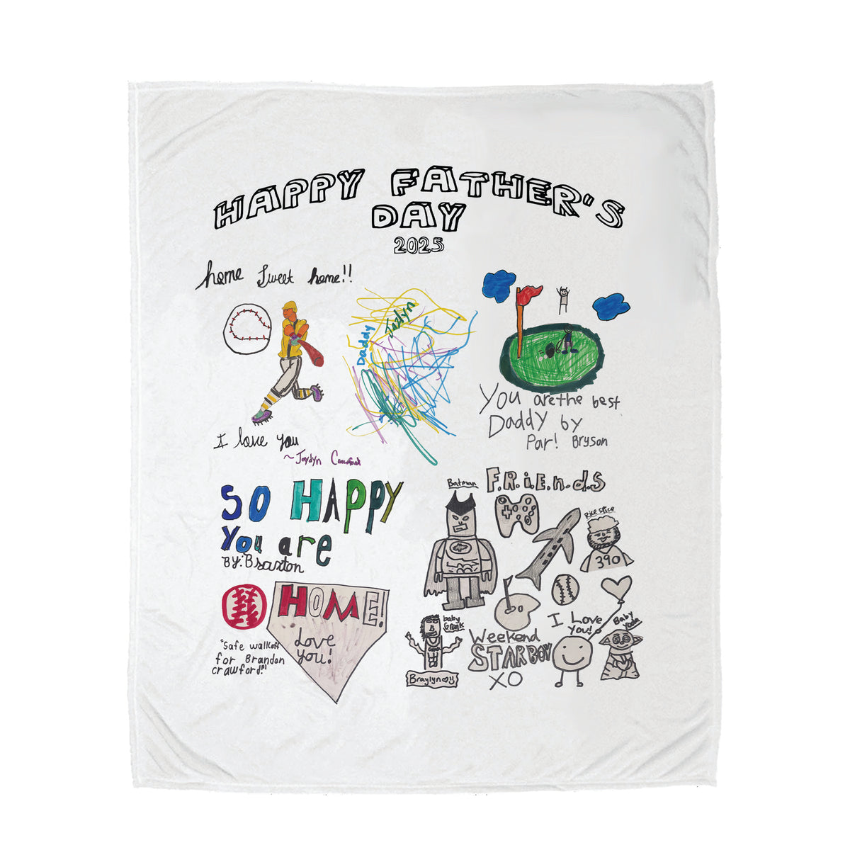 DIY Father's Day Velveteen Plush Blanket