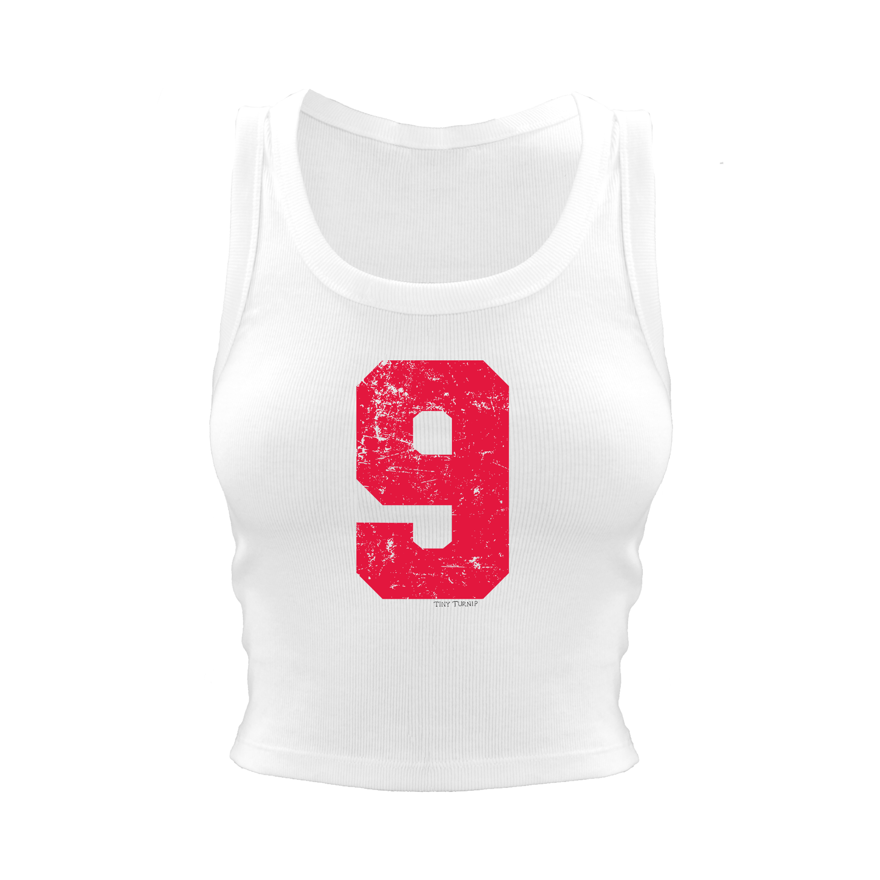 VIP Football: Distressed Varsity Number - Crop Tank