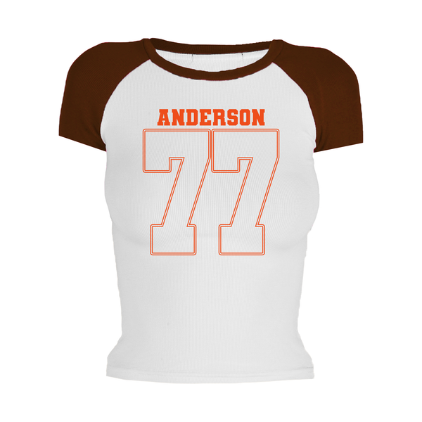 VIP Football: Varsity Outline w/ Name Number - Roxy Raglan Short Sleeve