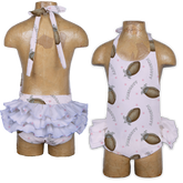 VIP Football: Pink Football Tiara w/ Name - Ruffle Romper