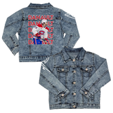 VIP NHL Stacked Name w/ Photo, Signature Sleeve - Kid's Denim Jacket - Tiny Turnip