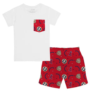 VIP Glove, Baseball W/ Number, Name, and Logo - Pocket Tee and Shorts - Tiny Turnip