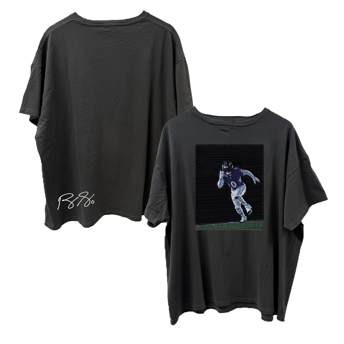 VIP Football: Faux Tapestry Photo w/ Signature - Vintage Tee