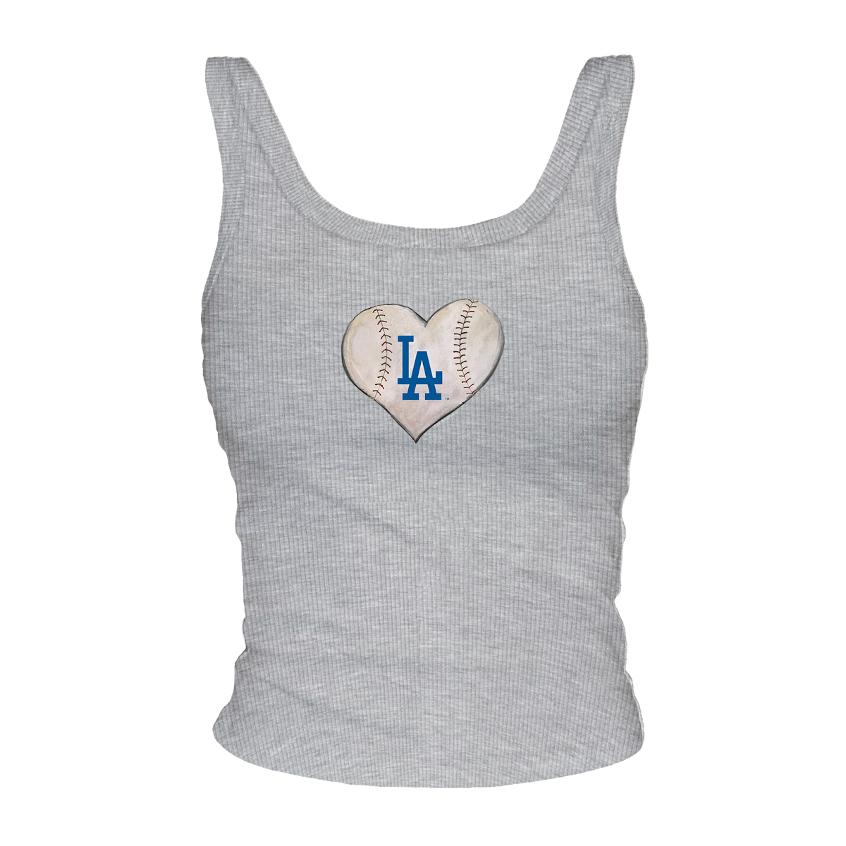 Los Angeles Dodgers Stitched Heart Ribbed Tank | Tiny Turnip