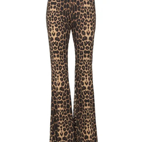 Leopard Print Flare Pants