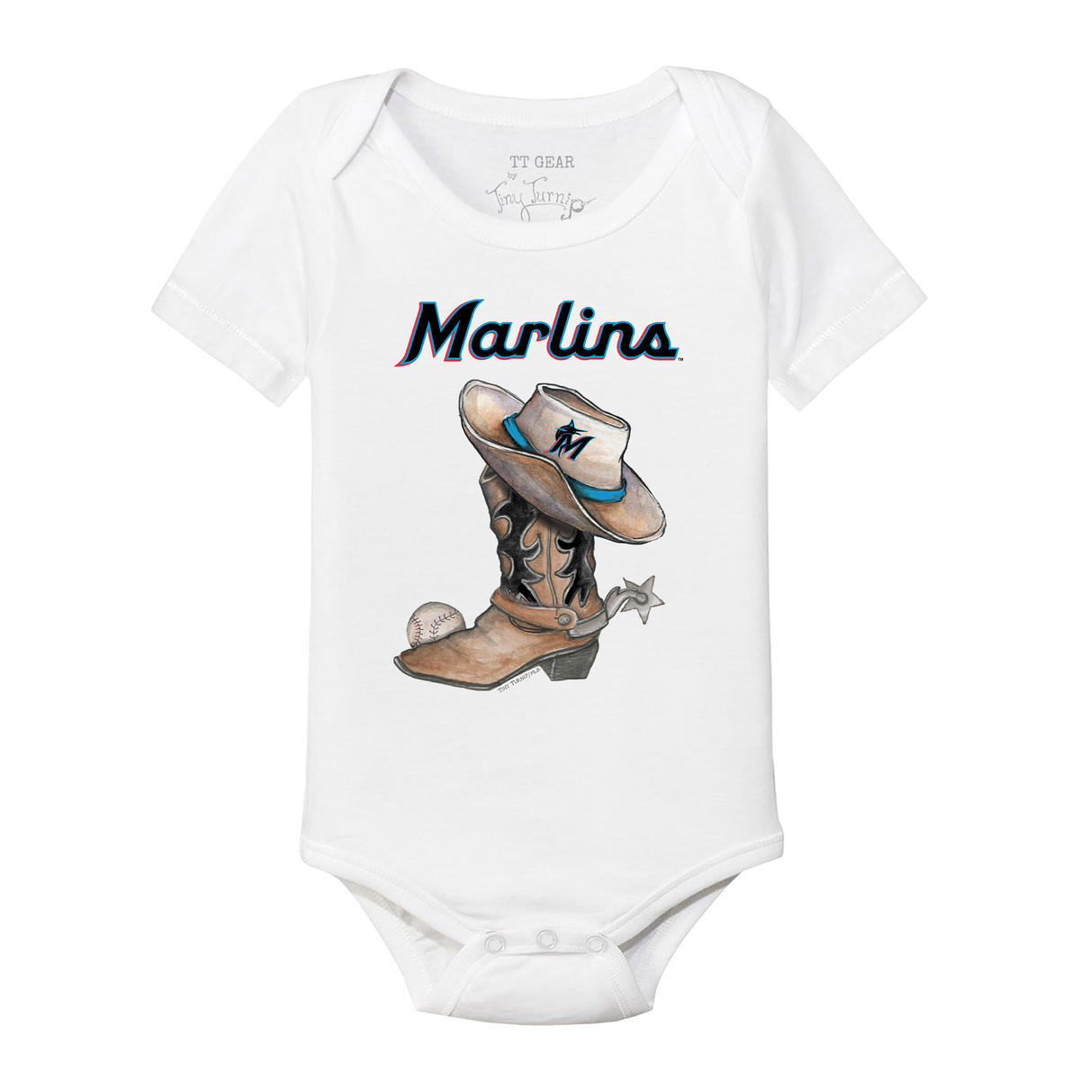 Miami Marlins Cowboy Boot Short Sleeve Snapper