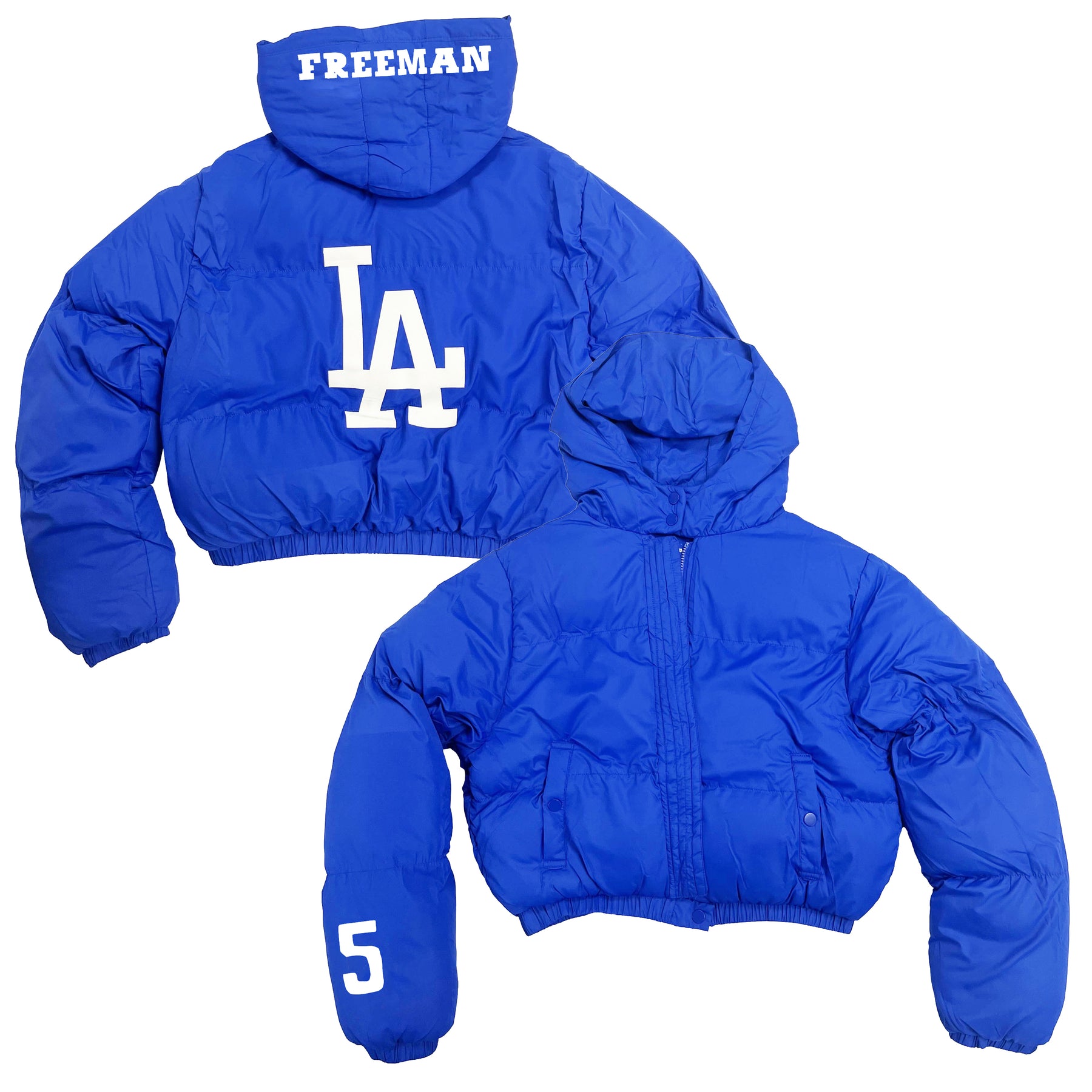 LA Dodgers Chelsea Freeman World Series Player Blue Puffer Jacket