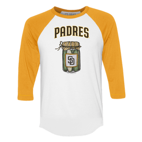 San Diego Padres Pickle Jar 3/4 Gold Sleeve Raglan