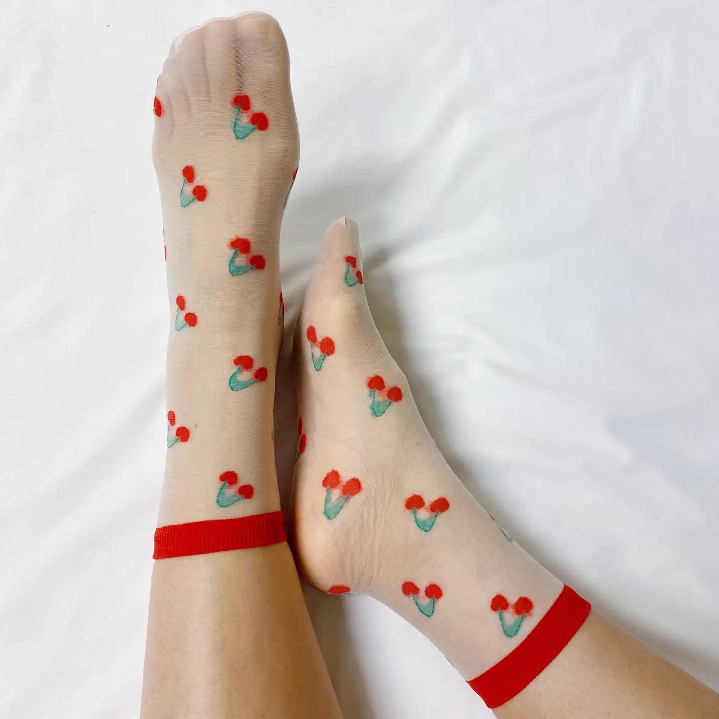 Cherry Sheer Socks