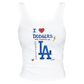 LA Dodgers Chelsea Freeman I Heart Dodgers White Tank