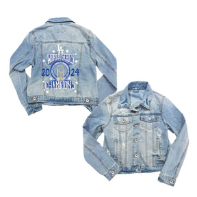 LA Dodgers World Series Fitted Distressed Denim Jacket