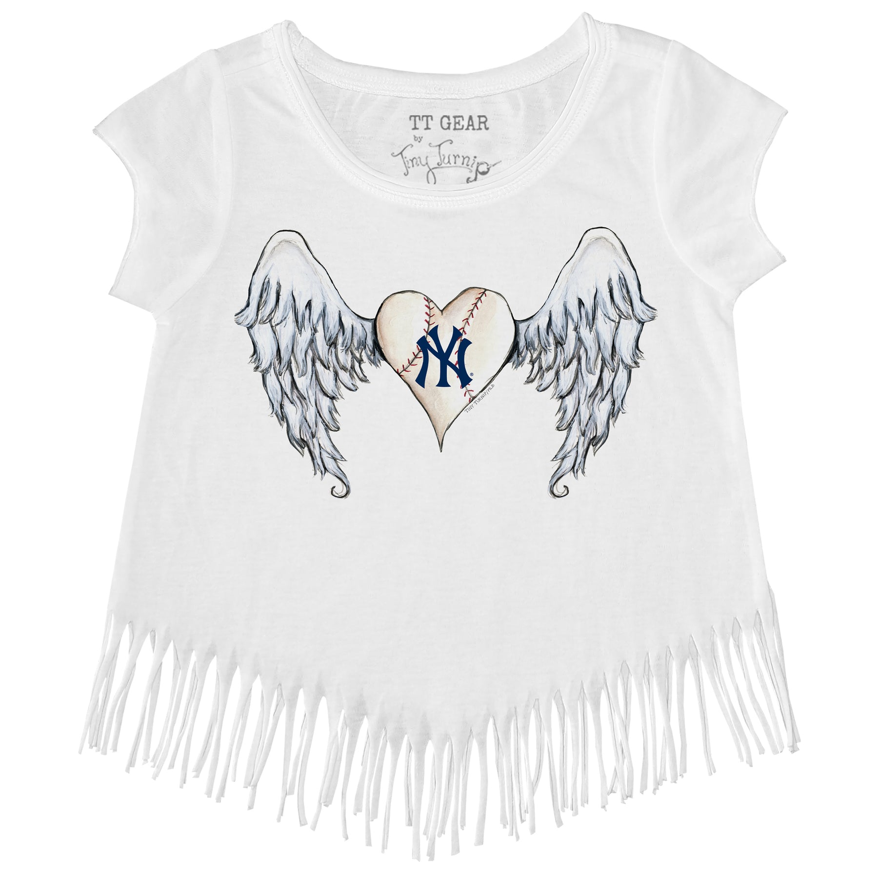 New York Yankees Angel Wings Fringe Tee