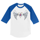 Chicago Cubs Angel Wings 3/4 Royal Blue Sleeve Raglan