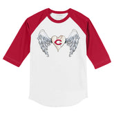 Cincinnati Reds Angel Wings 3/4 Red Sleeve Raglan