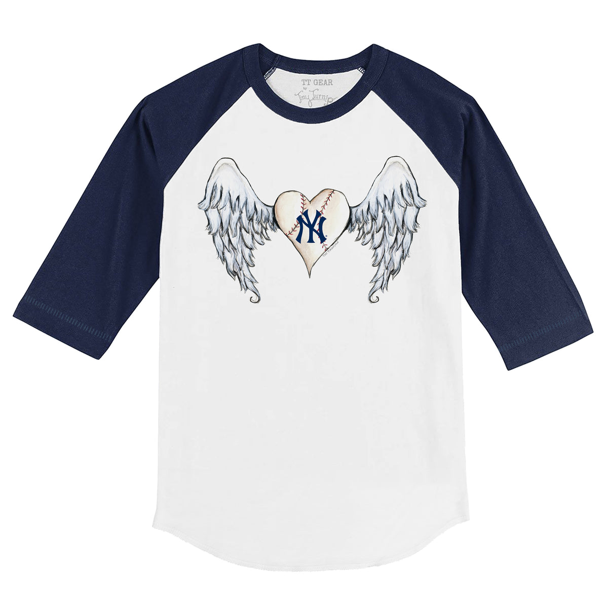 New York Yankees Angel Wings 3/4 Royal Blue Sleeve Raglan