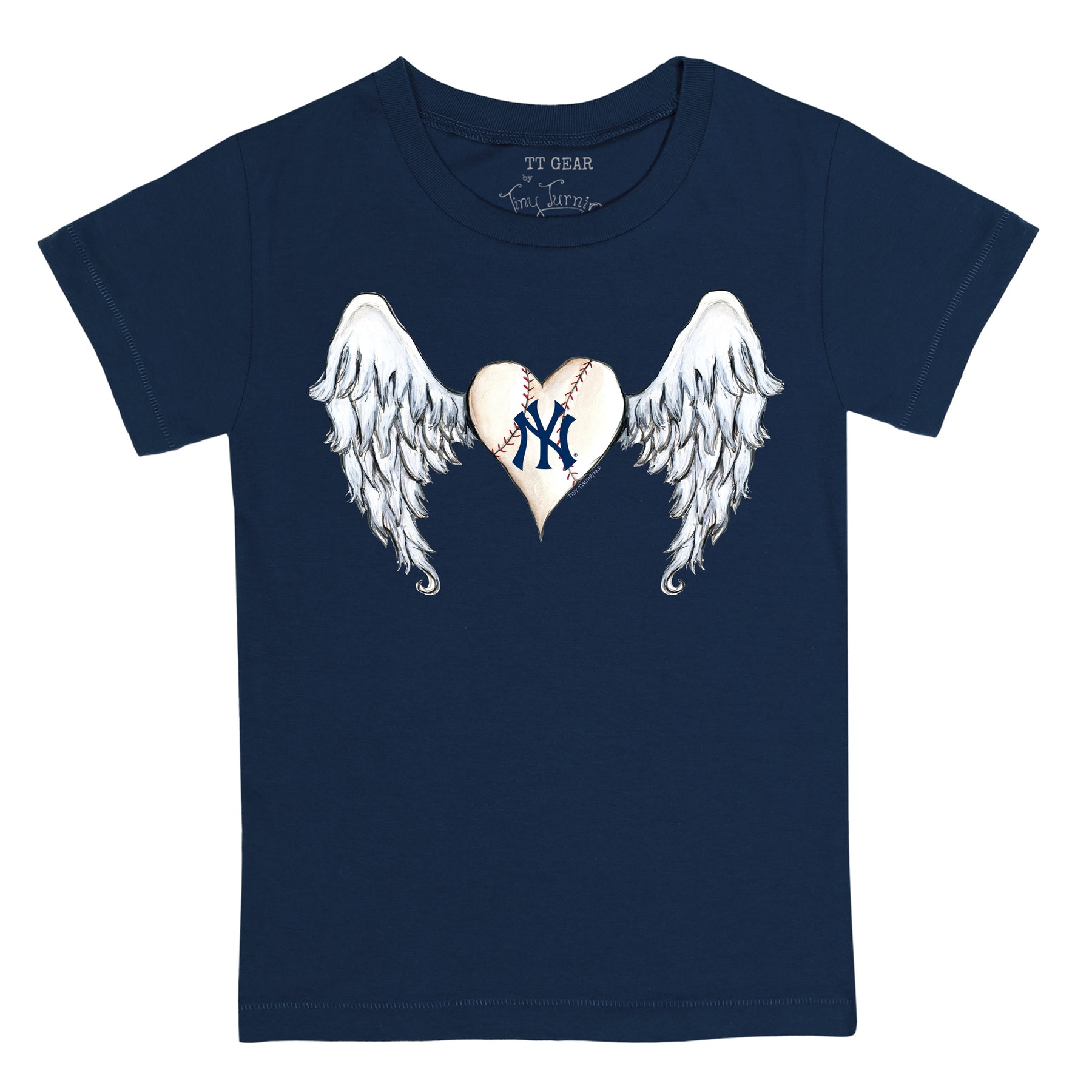 Women's New York Yankees Tiny Turnip White Heart Lolly T-Shirt