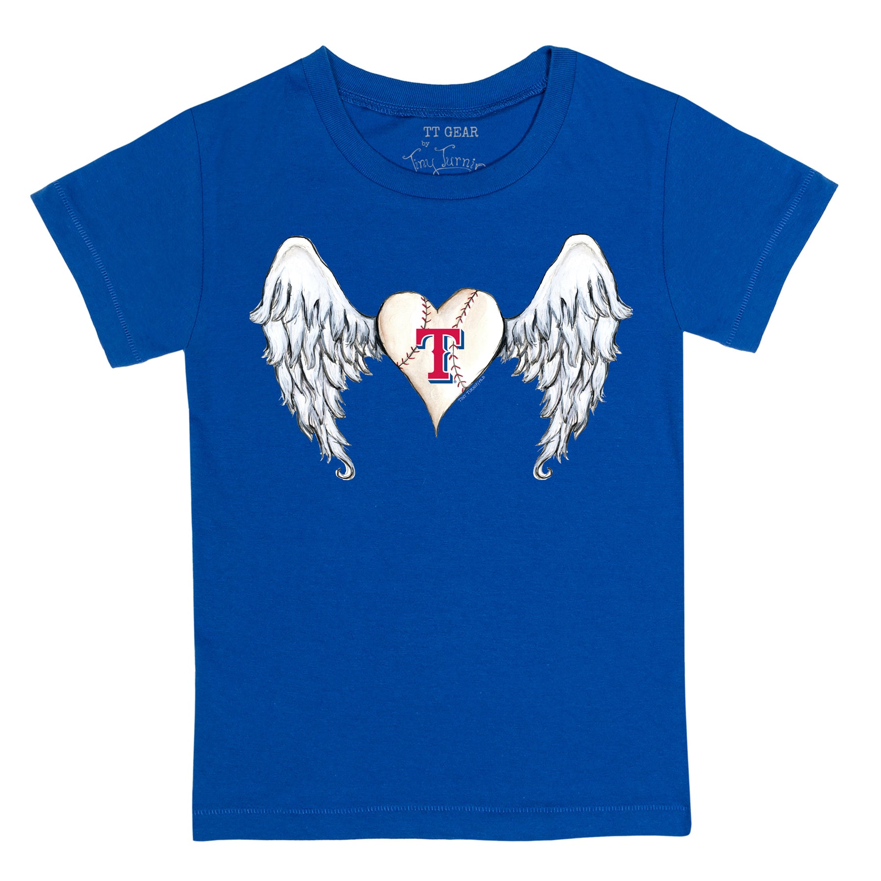 Texas Rangers Tiny Turnip Girls Youth Heart Lolly Fringe T-Shirt - White