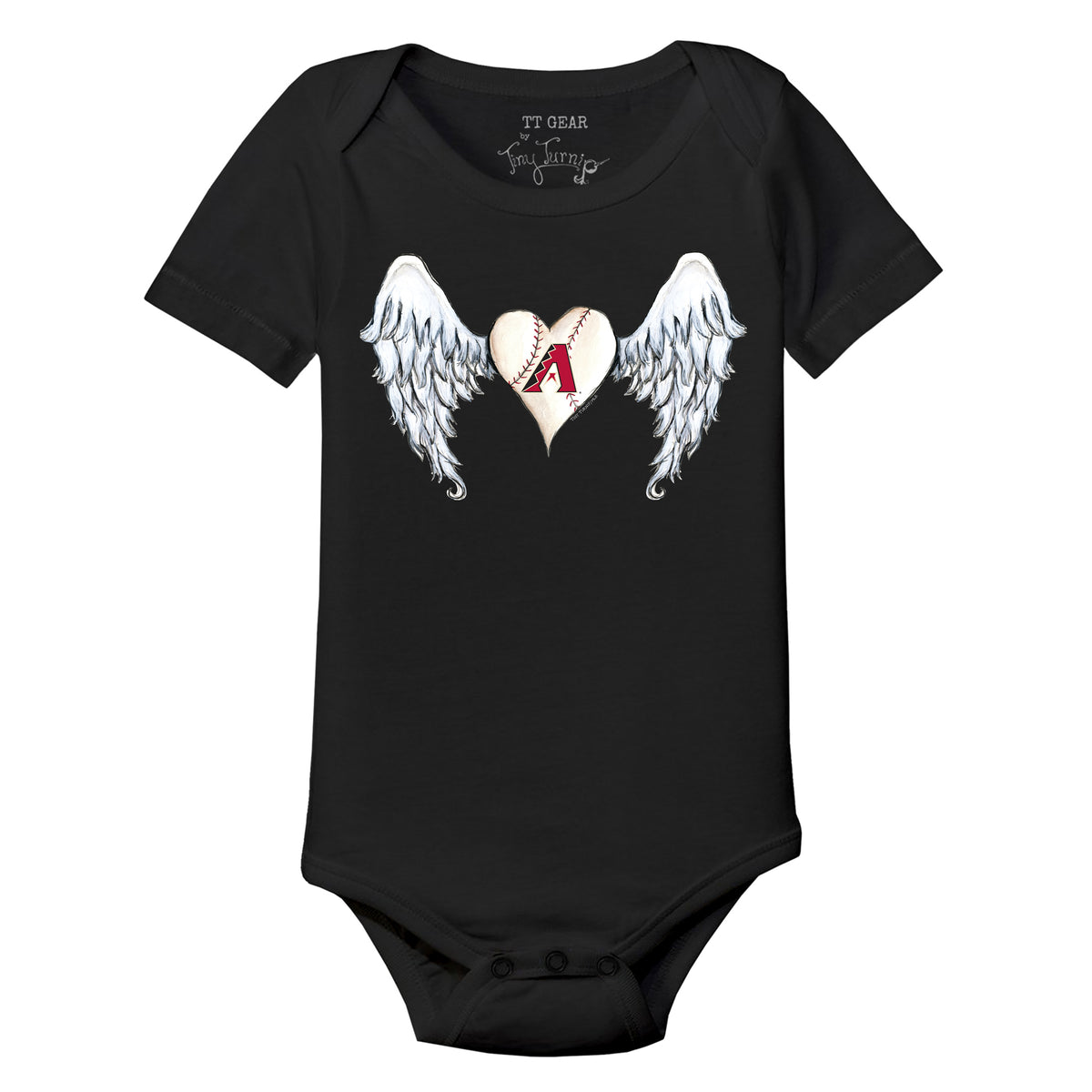 Infant Atlanta Braves Tiny Turnip Navy Angel Wings Bodysuit