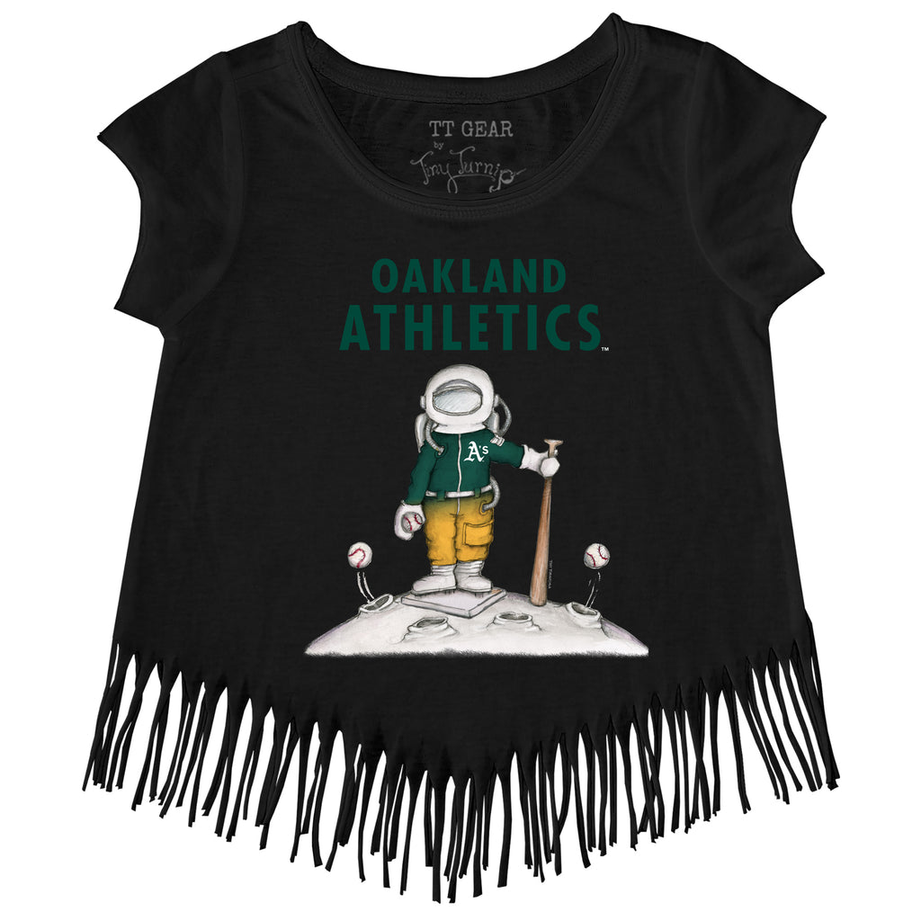 Girls Toddler Tiny Turnip Navy Seattle Mariners Astronaut Fringe T-Shirt Size: 4T