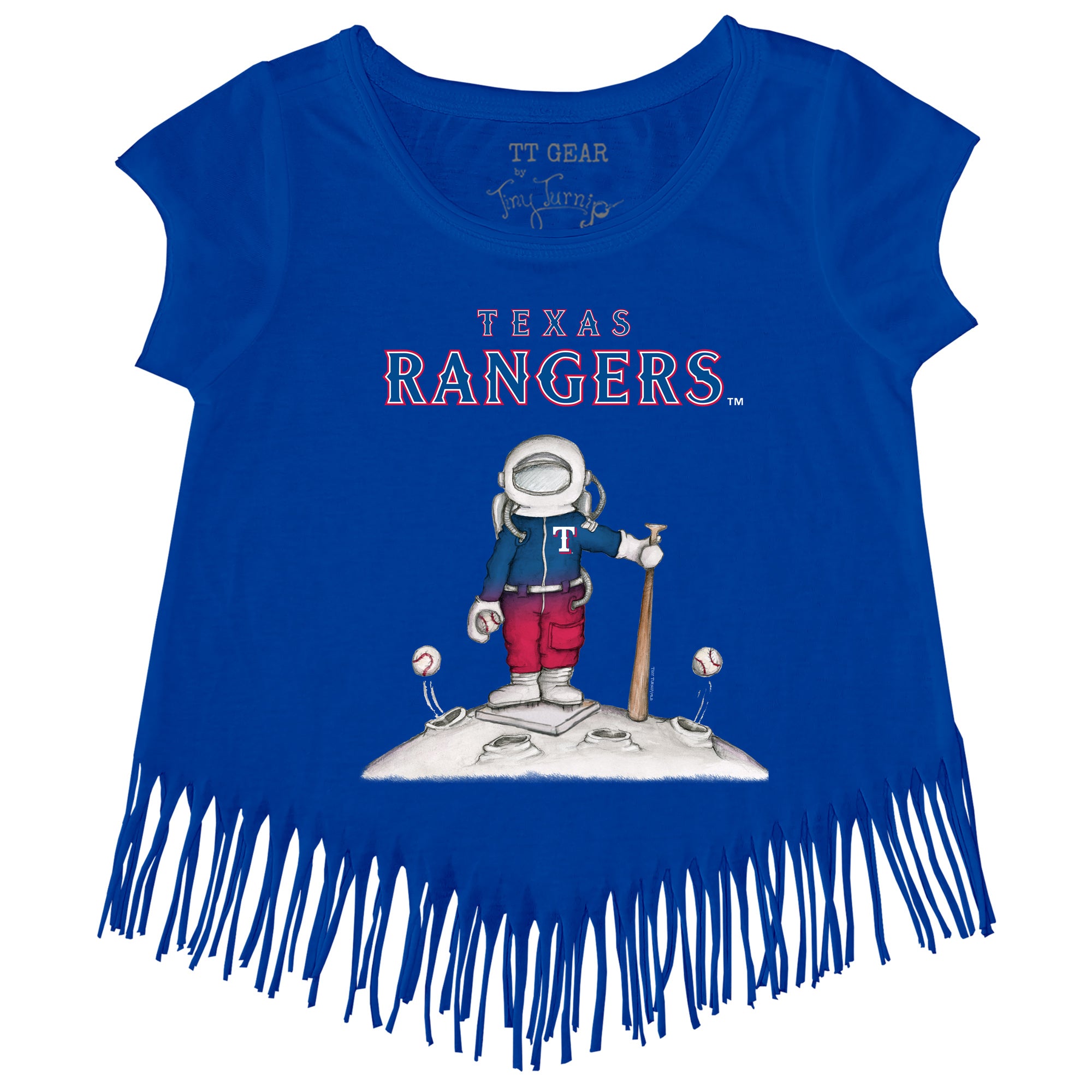 Girls Toddler Tiny Turnip Navy Seattle Mariners Astronaut Fringe T-Shirt Size: 4T