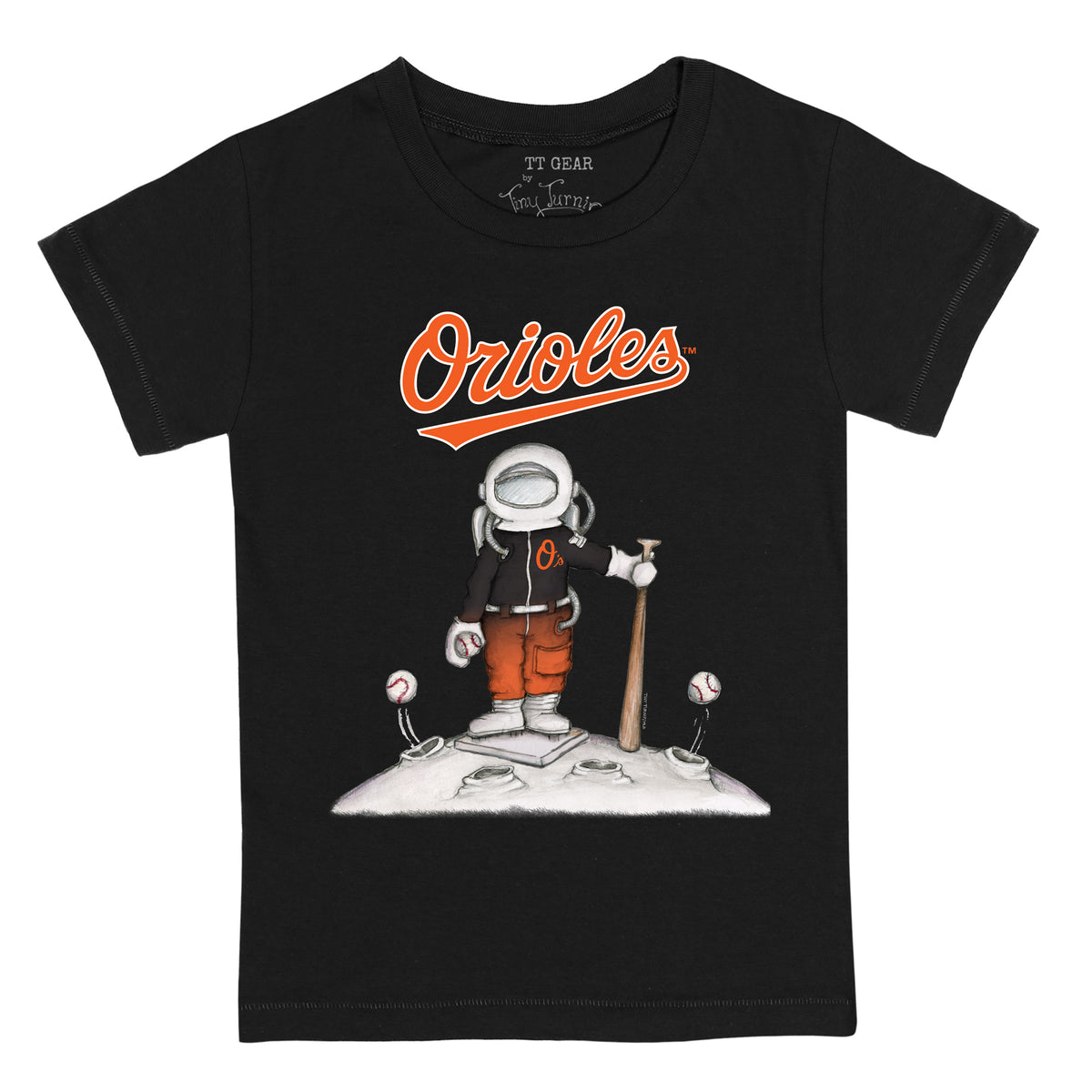 Baltimore Orioles Astronaut Fringe Tee Youth XL (14) / Black