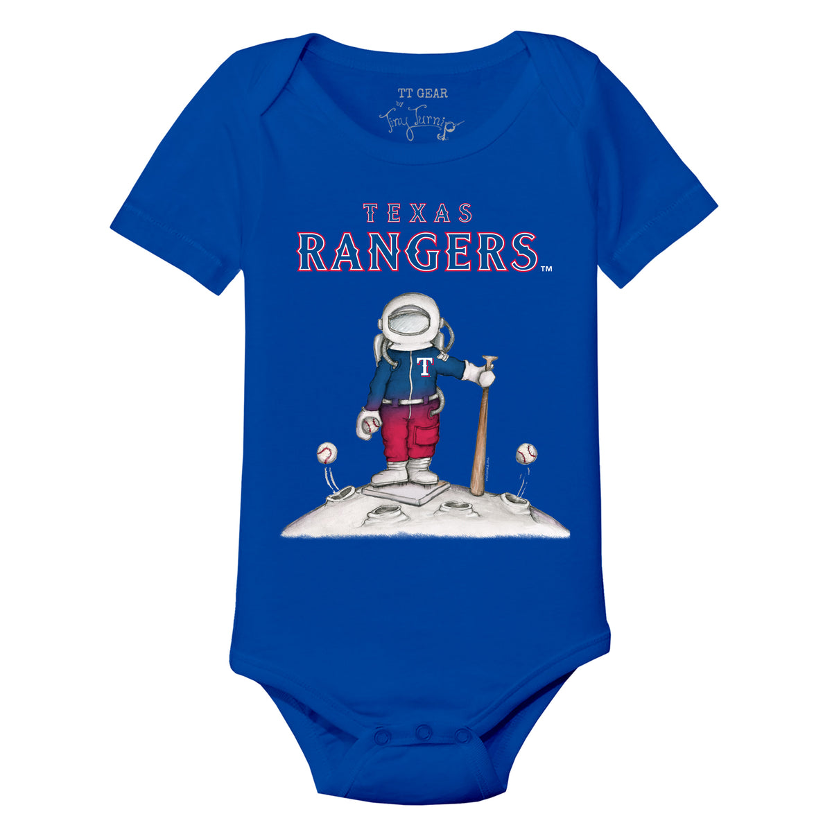 Girls Youth Tiny Turnip Royal Texas Rangers Base Stripe Fringe T-Shirt Size: Extra Large