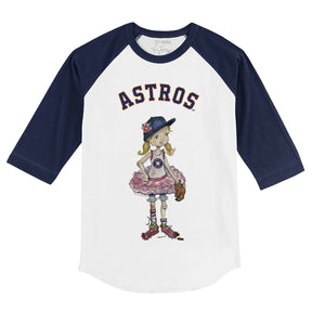 Houston Astros Babes 3/4 Navy Blue Sleeve Raglan