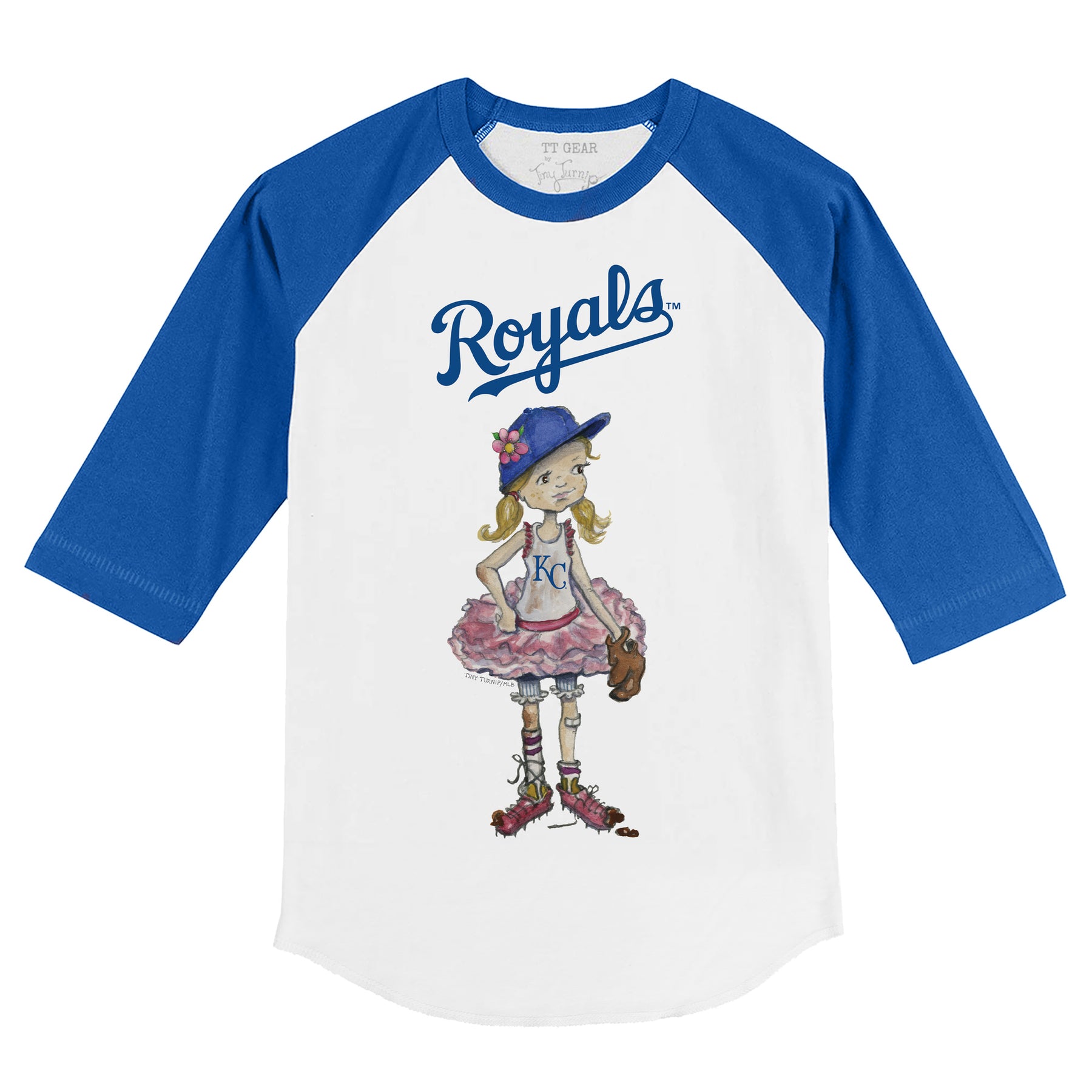 Kansas City Royals Babes 3/4 Royal Blue Sleeve Raglan