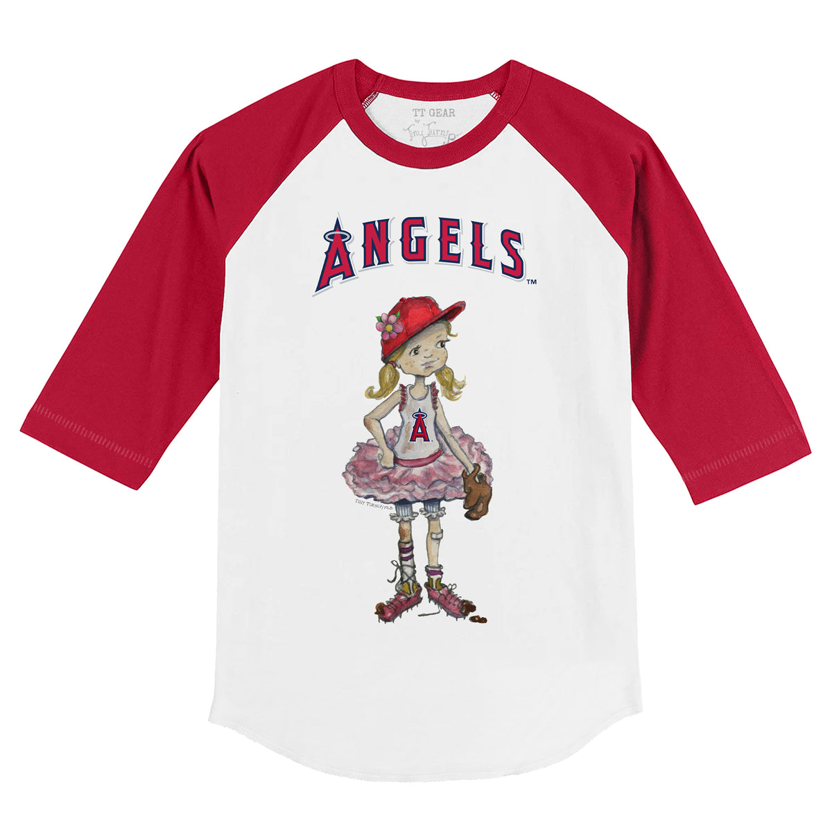 Los Angeles Angels Babes 3/4 Red Sleeve Raglan