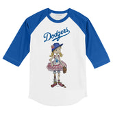 Los Angeles Dodgers Babes 3/4 Royal Blue Sleeve Raglan