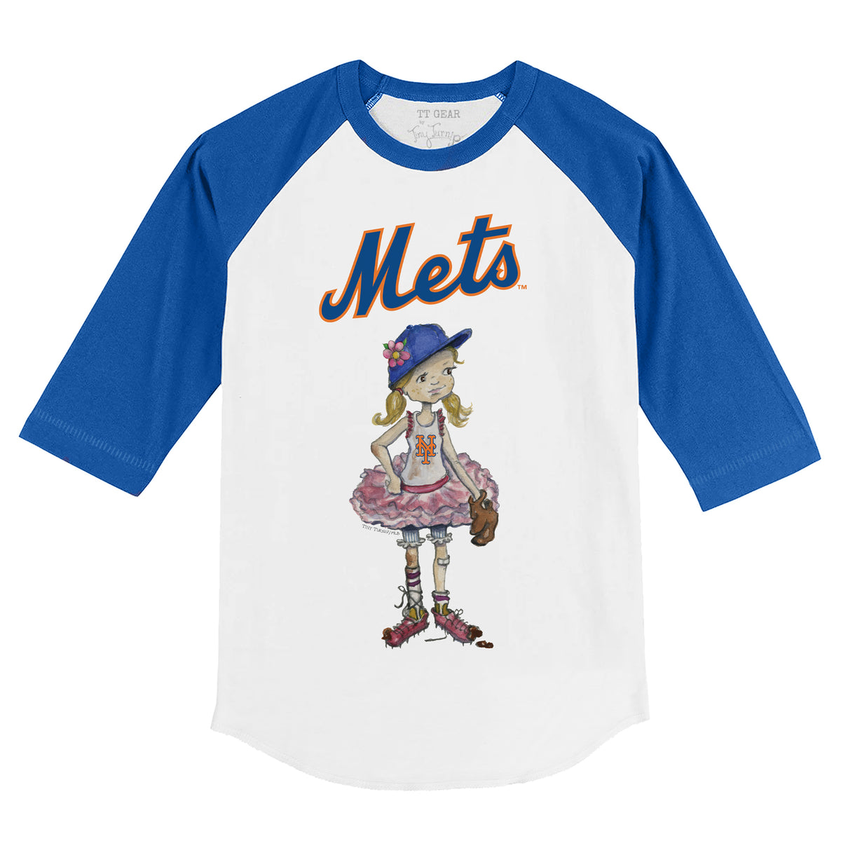 New York Mets Babes 3/4 Royal Blue Sleeve Raglan