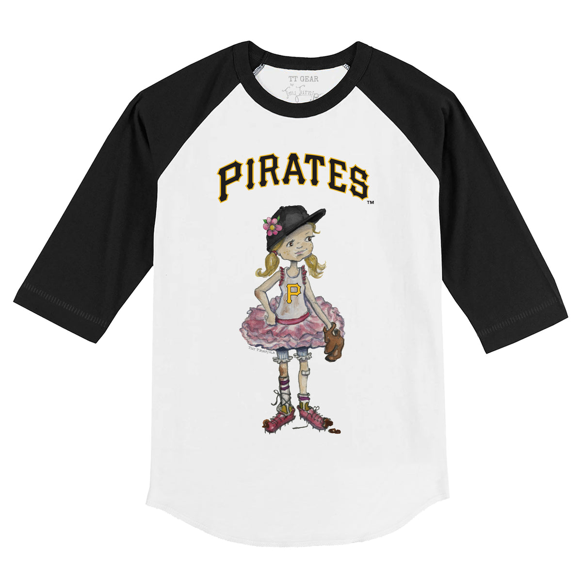 Pittsburgh Pirates Babes 3/4 Black Sleeve Raglan
