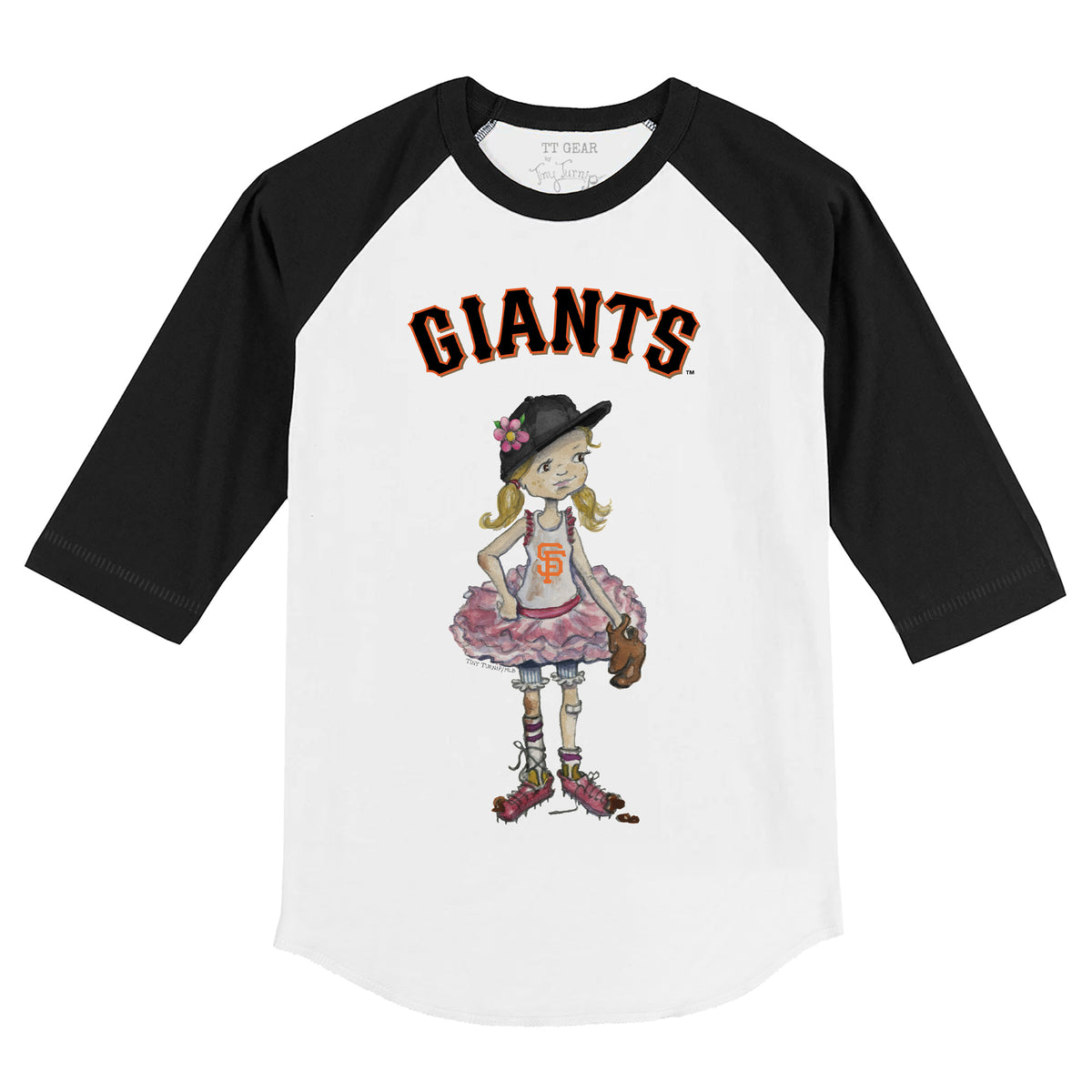 San Francisco Giants Babes 3/4 Black Sleeve Raglan