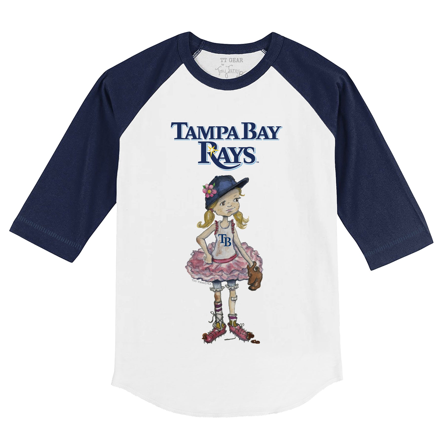 Tampa Bay Rays Babes 3/4 Navy Blue Sleeve Raglan