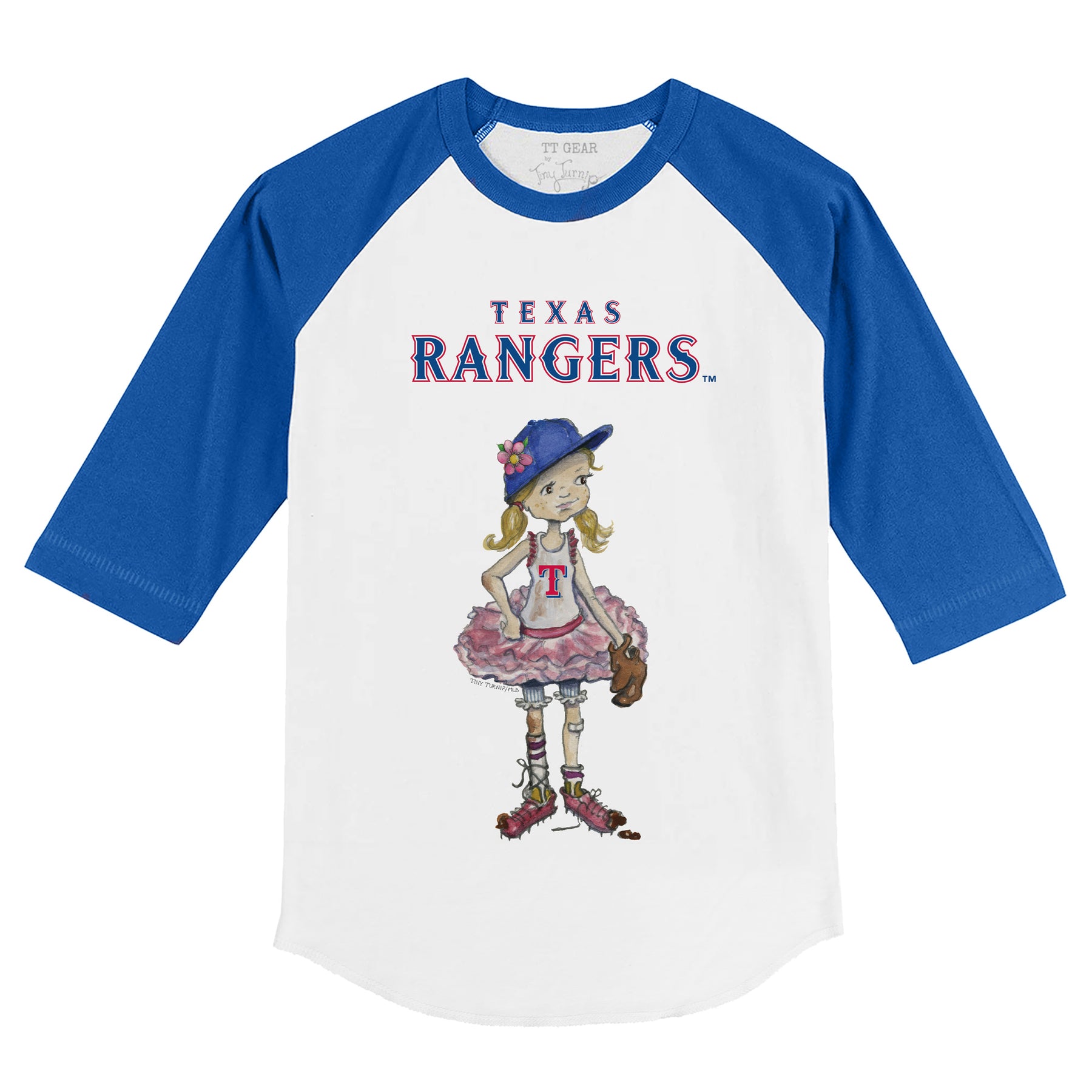 Texas Rangers Babes 3/4 Royal Blue Sleeve Raglan