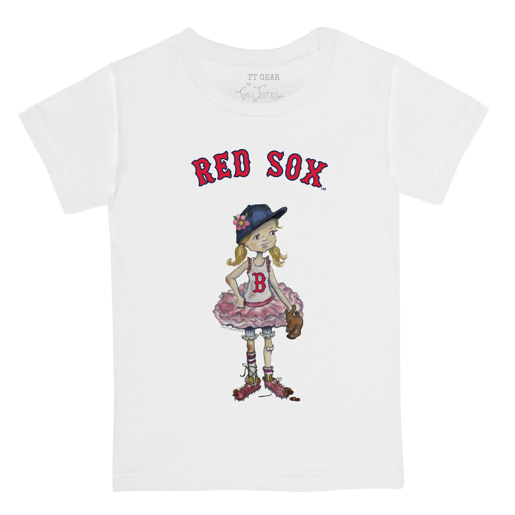 Women's Tiny Turnip White Boston Red Sox Spit Ball T-Shirt Size: Large