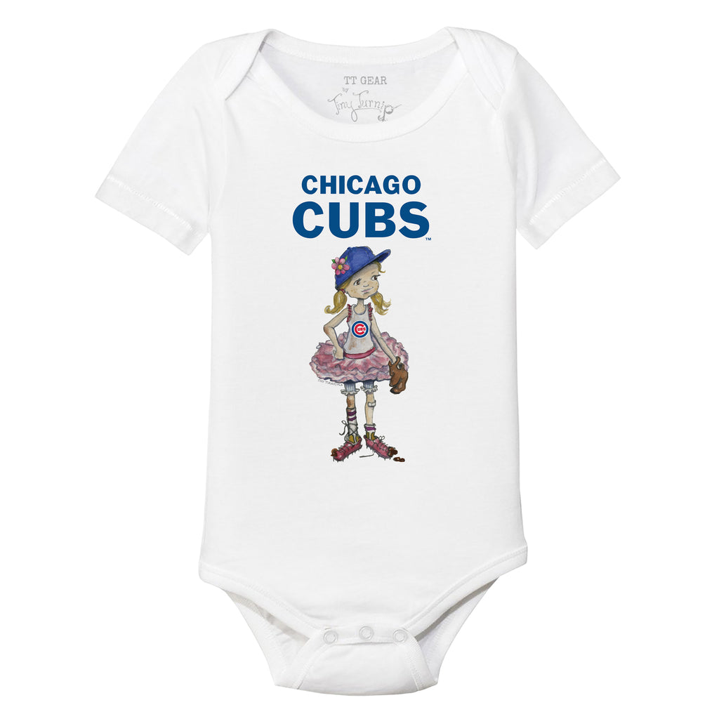 Chicago Cubs Girl Teddy Short Sleeve Snapper 12M / Royal Blue