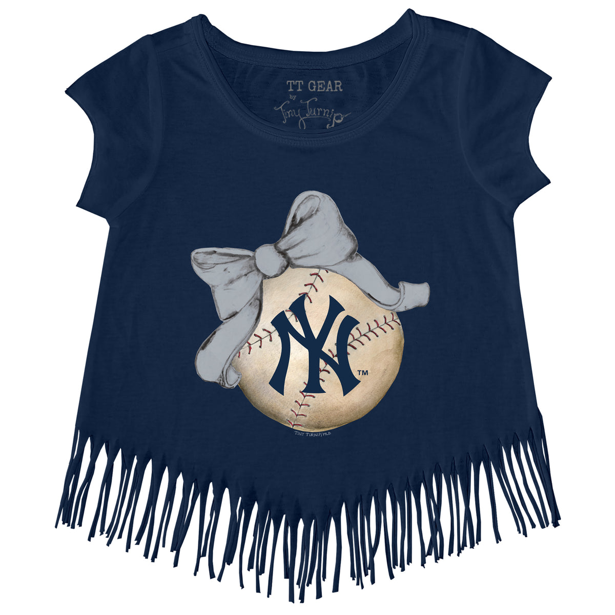 New York Yankees Baseball Bow Fringe Tee