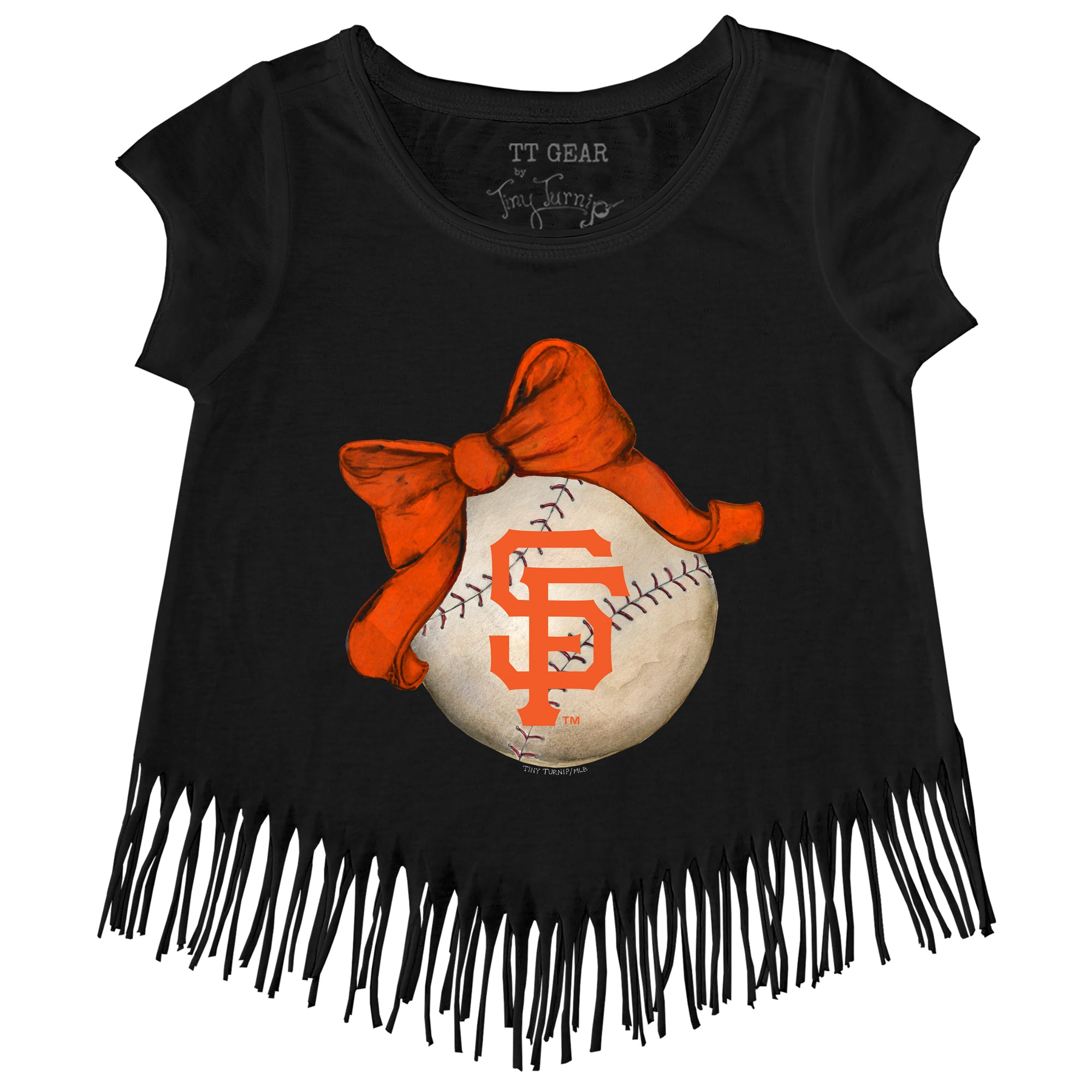 San Francisco Giants Tiny Turnip Youth Stitched Baseball 3/4-Sleeve Raglan  T-Shirt - White/Black