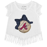 Atlanta Braves Baseball Bow Fringe Tee