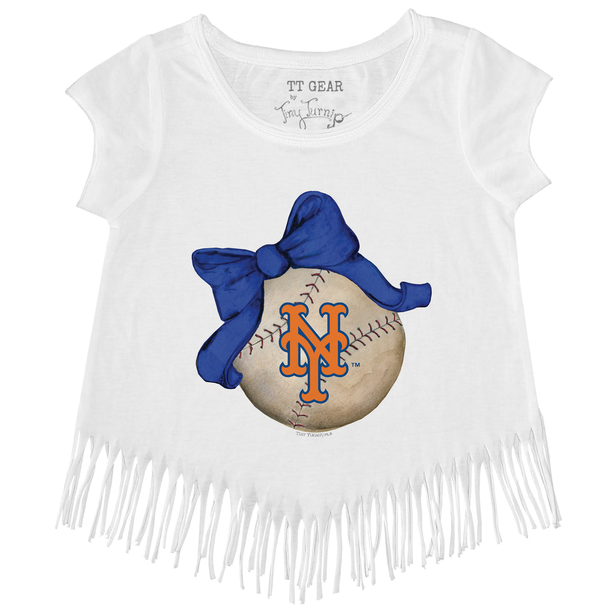 New York Mets Baseball Bow Fringe Tee
