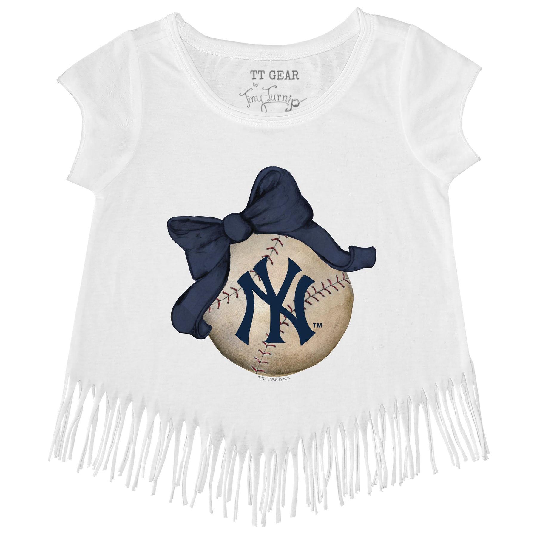 New York Yankees Baseball Bow Fringe Tee