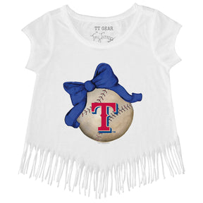 Texas Rangers Baseball Bow Fringe Tee