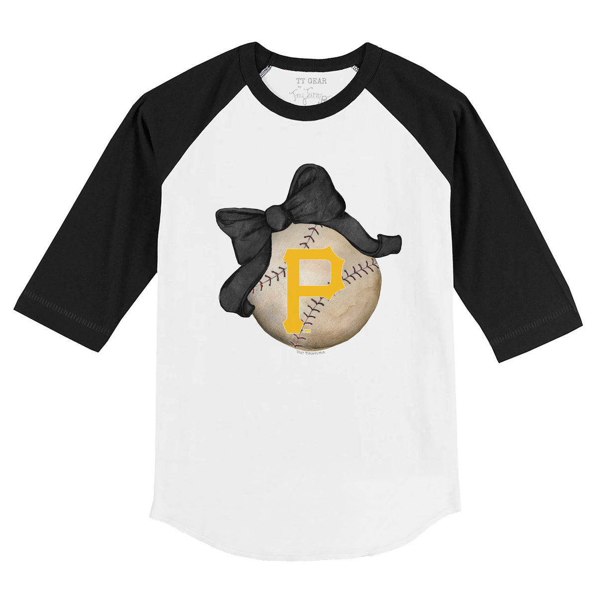 Pittsburgh Pirates Baseball Bow 3/4 Black Sleeve Raglan