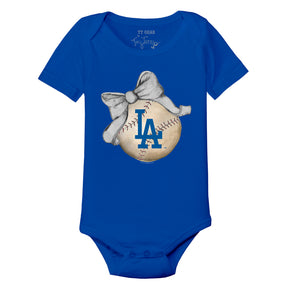 Los Angeles Dodgers Baseball Bow Short Sleeve Snapper