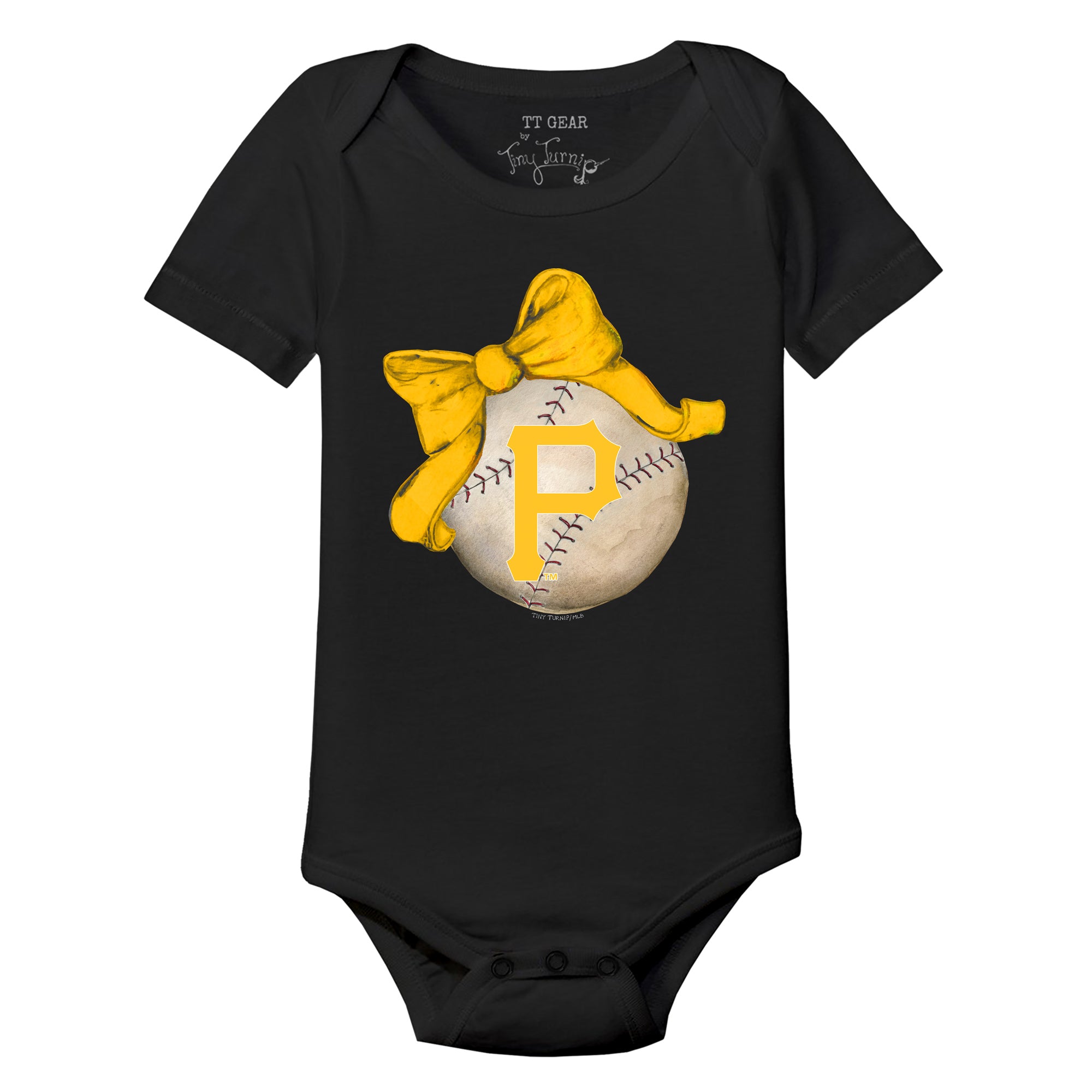 Pittsburgh Pirates Tiny Turnip Infant Baseball Bow Raglan 3/4