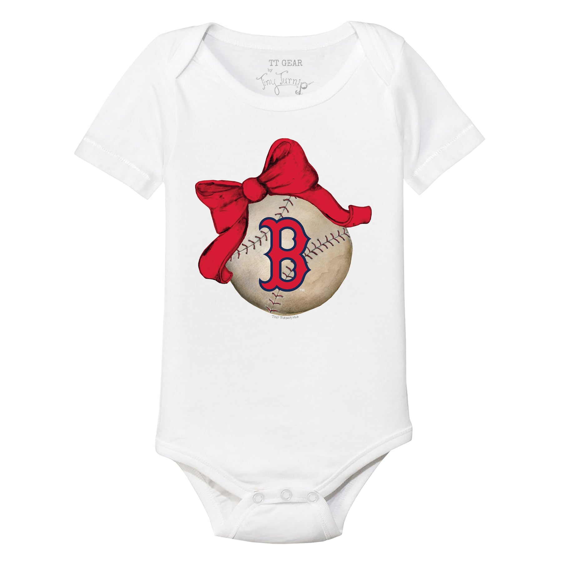 Boston Red Sox Baseball Bow Short Sleeve Snapper